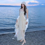 Summer Vacation Beachside Hanging Neck Beach Dress To Collect Sling Fishtail Dress Female Dress