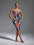 Body Print Sexy Slings With Thin Ass Dress Spice Girls High-Sensing Women's Temperament Dress