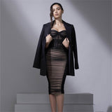 New Thai Trendy Sexy Tulle Design Sling Wrapped Thoracic Fish Bone To Close Thin Bag Of Hip Dress Dress Dress