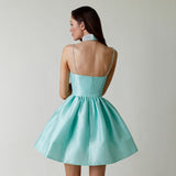 New Women's Dress Folded Slings With Dress Sexy Temperament Diamond Skirt