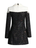 Version Of Temperament Small Fragrant Wind 2025 New Fashion Name Spliced Studded Short Dress Woman