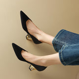 Large-Size Shoes Small Fragrant Wind Sharp High Heels New Women's Shoes Light Color Fashion Single Shoes High Quality Shoes