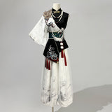 Pavilion Original Design Chinese Style Improvement Han Elements Of Women's Top Trousers Waist Seal Necklace Set9563