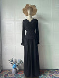 2025 New Design Chiffon Black Dress Woman