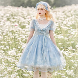 Butterfly Op Lolita Sweet Dress Lolita Dress Summer Long Short Sleeve 6544