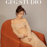 New Film Studio Pregnant Women's Clothing Big Belly Knitting Set Sexy Home Style Photography Art Photos At Home Maternity