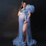 Take A Picture With A Net Yarn Dress Pregnant Women's Shoulderless Sleeve-Free Dress Halloween Styling Maternity