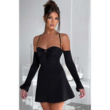 Sling Sexy Boobs Strapped With Hollow Dress Summer Fashion Babes Short Dress Girl DJPT