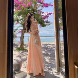 Summer New Birthday Dress Women's Seaside Resort Beach Dress High-End Feeling Hanging Neck Dress