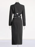 Temperament Catwalk 2025 Spring New V-Neck Long-Banded Belt With Small Suit Jacket Women's Clothing