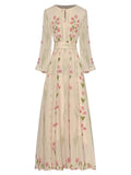 Spring And Summer Small Elegant Fresh Generous Flowers Floating Holiday Dress