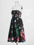 Design Sense A Skirt 2025 New Breast-Meared Mid-Rise Women's Flower-Print Dress