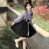 Design Iris Ink Butterfly Chinese Style Improve The Chinese Elements Of The Female Coat Sling Skirt Suit 9057
