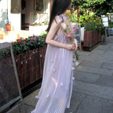 Dress Women's New Summer Beach Resort Style Loose Design Slings Long Skirt