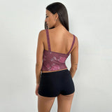 Mesh Print Perspective Small Sling 2025 Spring New Sexy Babes Vest DJPT