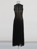 Temperament Style Dress 2025 Summer New Round-Neck Sleeveless Texture High-End Knitted Dress Woman