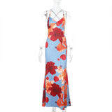 Sling Sexy Bareback Print Dress Woman New Holiday Style Hottie Dress DJPT