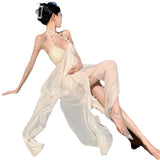 Temperament Hanging Neck Sling Dress Women's Summer Dress Bare Back Seaside Beach Skirt