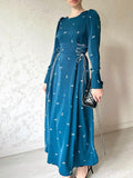 Eastern Muslim Women's Clothing 2025 Spring New Long Temperament Long-Term Waist Dress