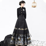 Design Mingyun Matsujie Chinese Style Improvement Han Elements Han Suit Female Shirt Horse Face Skirt Set 8749
