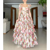 Women's New Sexy Print Big Old Dress Folded Dress HZ0628