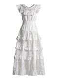 Holiday Style Dress 2025 Spring New Word Shoulder Tie With Thin Embroidery Temperament Fairy Dress