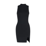 Spring 2025 New Short Dress Famous Style Temperament Sexy Solid Foundation Open Vest Dress DJPT