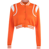 Long Sleeves Short Button Baseball Uniform Summer New Fashion Hottie Jacket Woman DJPT