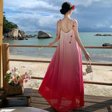 Holiday Purple Sling Dress Women's Summer 2025 New Loose Thin Gentle Temperament Fairy Dress