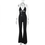 Summer New Hanging Neck Sexy Lace Slings With Jumpsuits Showing Thin Trousers DJPT