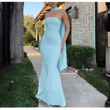 Women's New Body-Body-Bendered Ass Fishtail Dress Solid Dress Skirt Shawl HZ0628