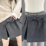 Fashion Bow Flower Crotch Short Skirt College Style Skirts 2024 New Model