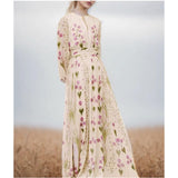 Spring And Summer Small Elegant Fresh Generous Flowers Floating Holiday Dress