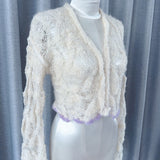 Early Autumn New Design Purple Knitted V-Neck Sweater Cardigan