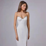 2025 Sexy Diamond-Studded Temperament Sling With Forked And Banded Dress Banquet Dress