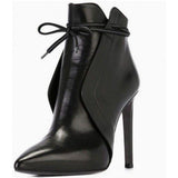 Winter New Women's Leather Boots Tips Followed Zipper Short Boots High Quality Shoes