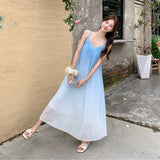Seaside Resort Sling Dress Women's Summer Loose Temperament Beach Dress