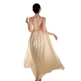 New Seaside Tour Slings Bare Back Gentle Wind Holiday To Take Pictures Beach Dress Long Dress Summer