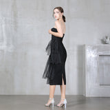 Banded Dress Summer New Temperament Sex High-Waisted Dinner Dress Brat Mesh Dress