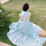 Travel To Take Pictures Of Beach Dress Temperament Bare Back Hanging Neck Hanging Dress Summer Seaside Holiday Fairy Dress