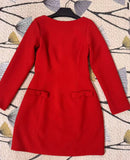 Temperament Simple Style Dress 2025 Spring And Summer New Round Collar Bow Pocket Design A-Character Dress