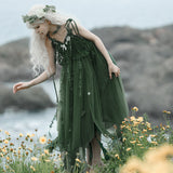 Design Moss Chinese Wind Improvement Han Elements Ancient Style Fairy Sling Skirt 7118