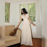 Sanguan / Summer Simple Classical Cold Fairy Lace Lace Dress Half Dress Set