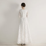 Dress 2025 New White Fashion Long Slim Slim Elegant Banquet Host Fashion Dress