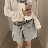 Fashion Bow Flower Crotch Short Skirt College Style Skirts 2024 New Model