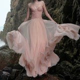 New Morning Robe High-End Dress Wedding Lace Fish Bone Bra Swing Net Yarn Dress