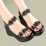 Flower Fish Mouth Exposed Toe Concocintled Concocintledus Concocintledus Haepeel High-Heeled Sandals Heel Thick-Soled Waterproof National Women's Shoes High Quality Shoes