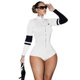 Knitted High-Collar Zipper Tight-Body Locomotive Hottie Fashion Women's Clothing DJPT