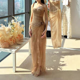 Minority Temperament Lace Mesh Embroidery Dress Woman 2025 New High-End Feel Banquet Waist Dress