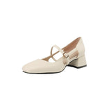 Size Size Mary Jane Shoes Hollow Coarse Sandals Women's Summer New Buckle With Heel Women's Shoes High Quality Shoes